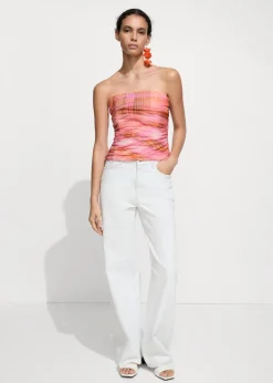 MANGO Topy*Top ze wzorem w kratę