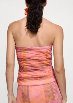 MANGO Topy*Top ze wzorem w kratę