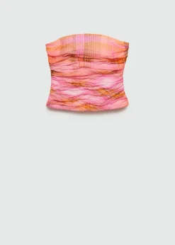 MANGO Topy*Top ze wzorem w kratę