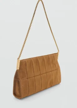 MANGO Torebki|Akcesoria Skórzane*Torebka baguette z dwoiny