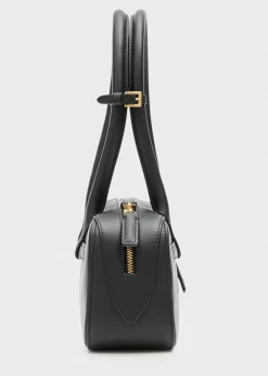 MANGO Torebki|Akcesoria Skórzane*Torebka bowling ze skóry z klamrą