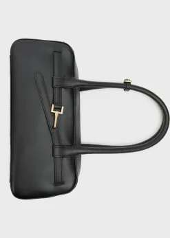 MANGO Torebki|Akcesoria Skórzane*Torebka bowling ze skóry z klamrą