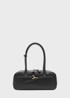 MANGO Torebki|Akcesoria Skórzane*Torebka bowling ze skóry z klamrą