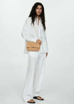 MANGO Torebki*Torebka listonoszka z naturalnych włókien