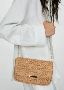 MANGO Torebki*Torebka listonoszka z naturalnych włókien