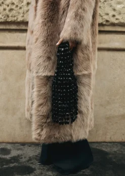 MANGO Torebki|Akcesoria Skórzane*Torebka skórzana do ręki z kamieniami