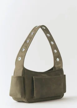 MANGO Torebki|Akcesoria Skórzane*Torebka skórzana z kieszeniami i ćwiekami