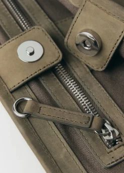 MANGO Torebki|Akcesoria Skórzane*Torebka skórzana z kieszeniami i ćwiekami