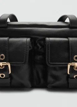 MANGO Torebki|Akcesoria Skórzane*Torebka skórzana z kieszeniami