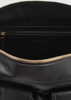MANGO Torebki|Akcesoria Skórzane*Torebka skórzana z kieszeniami