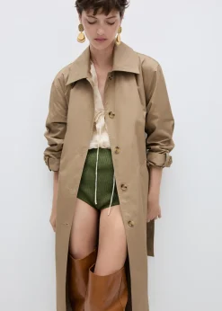 MANGO Płaszcze*Trencz z bawełny z koszulowym kołnierzykiem