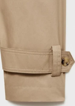 MANGO Płaszcze*Trencz z bawełny z koszulowym kołnierzykiem