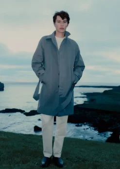 MANGO Płaszcze|Trencze*Trencz z paskiem ze szmerglowanego materiału