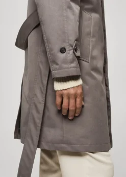 MANGO Płaszcze|Trencze*Trencz z paskiem ze szmerglowanego materiału