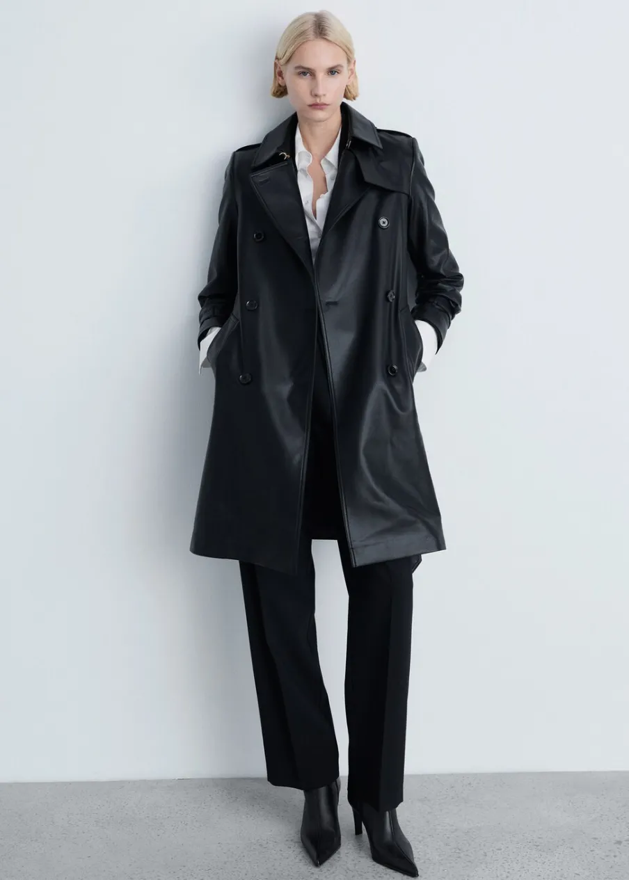 MANGO Płaszcze*Trencz ze sztucznej skóry