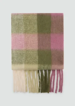MANGO Więcej Akcesoriów*Trójkolorowy szalik w kratę