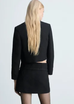 MANGO Spódnice*Tweedowa spódnica mini z ozdobnym paskiem