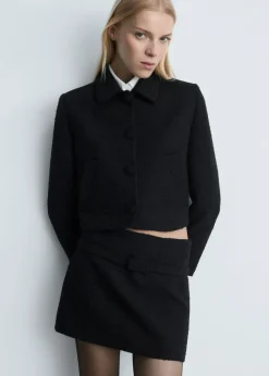 MANGO Spódnice*Tweedowa spódnica mini z ozdobnym paskiem