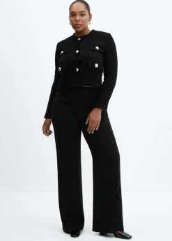 MANGO Kurtki*Tweedowy żakiet z kieszeniami