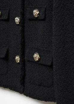 MANGO Kurtki*Tweedowy żakiet z kieszeniami