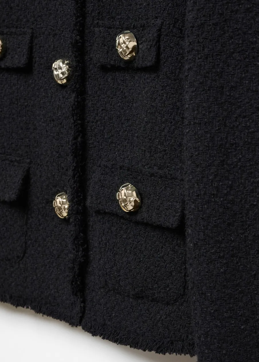 MANGO Kurtki*Tweedowy żakiet z kieszeniami