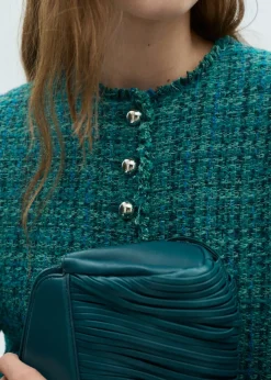 MANGO Kurtki*Tweedowy żakiet z kieszeniami