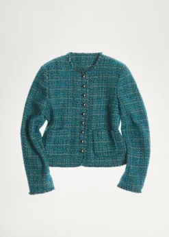 MANGO Kurtki*Tweedowy żakiet z kieszeniami