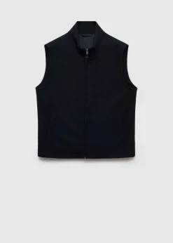 MANGO Kurtki I Koszule Wierzchnie*Wełniana kamizelka z kieszeniami