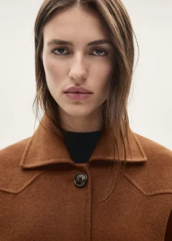 MANGO Kurtki*Wełniana kurtka z frędzlami