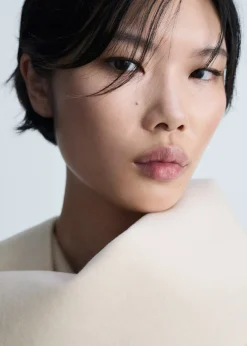 MANGO Płaszcze*Wełniany płaszcz z frędzlami