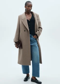 MANGO Płaszcze*Wełniany płaszcz z klapami