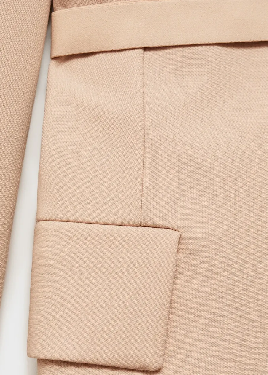 MANGO Płaszcze*Wełniany płaszcz z paskiem