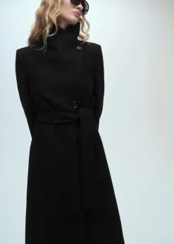 MANGO Płaszcze*Wełniany płaszcz z paskiem