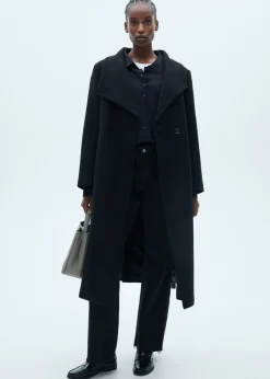 MANGO Płaszcze*Wełniany płaszcz z paskiem