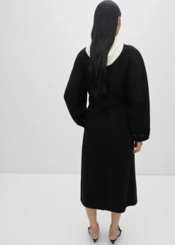 MANGO Płaszcze*Wełniany płaszcz z paskiem