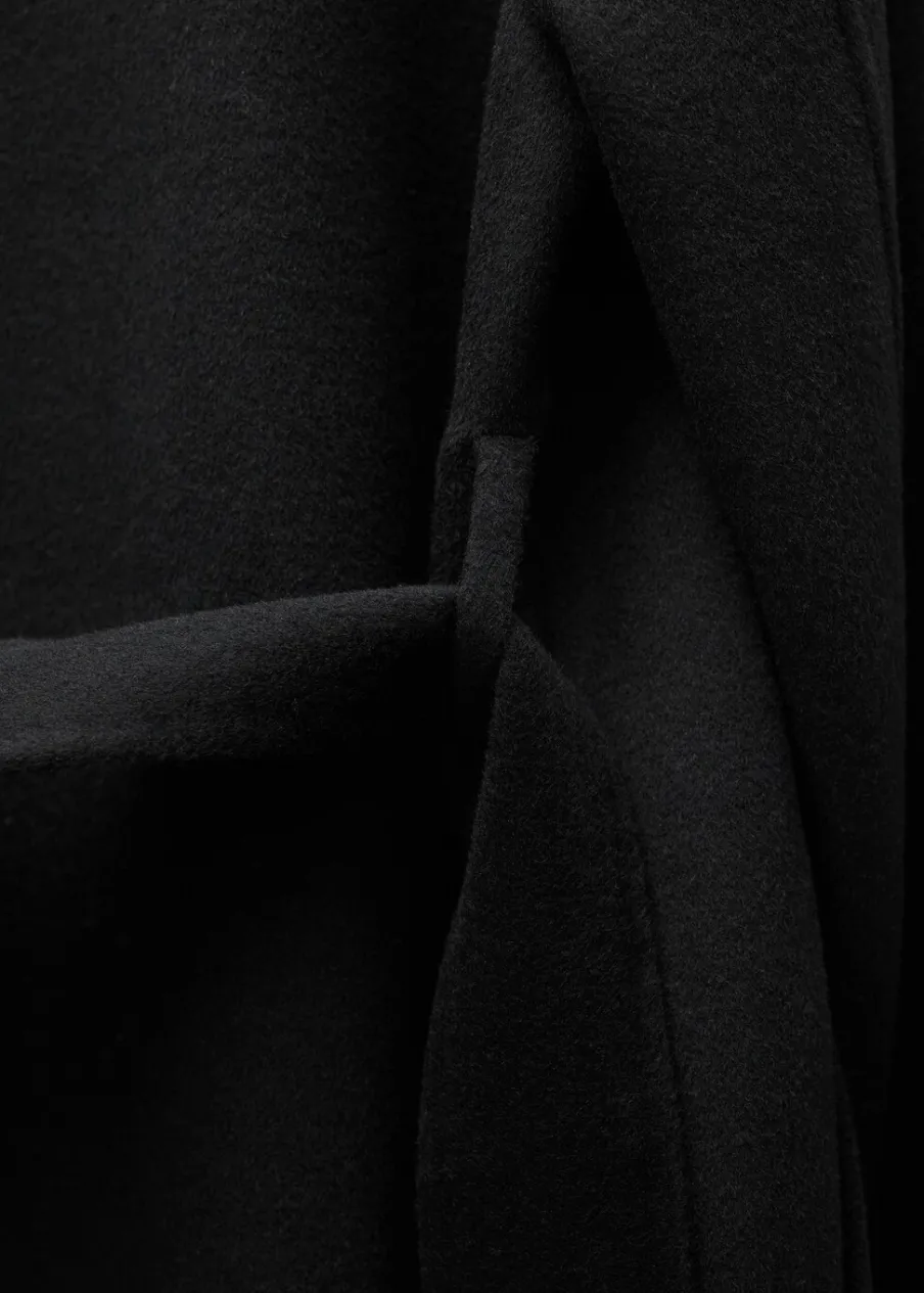 MANGO Płaszcze*Wełniany płaszcz z paskiem