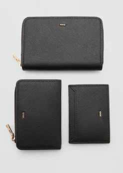 MANGO Galanteria Skórzana*Wizytownik efekt saffiano