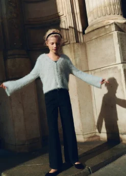 Dzieci MANGO Swetry I Kardigany*Włochaty kardigan na guziki