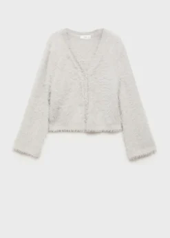 Dzieci MANGO Swetry I Kardigany*Włochaty kardigan na guziki