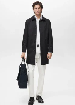 MANGO Płaszcze|Trencze*Wodoodporny trencz bawełniany