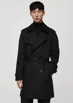 MANGO Płaszcze|Trencze*Wodoodporny trencz z paskiem