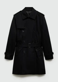 MANGO Płaszcze|Trencze*Wodoodporny trencz z paskiem