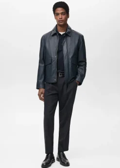 MANGO Spodnie*Wool slim fit pants with darts