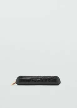 MANGO Galanteria Skórzana|Więcej Akcesoriów*Wąskie etui z imitacji skóry krokodyla