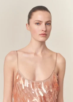 MANGO Sukienki I Kombinezony*Wydekoltowana sukienka z cekinami łezkami