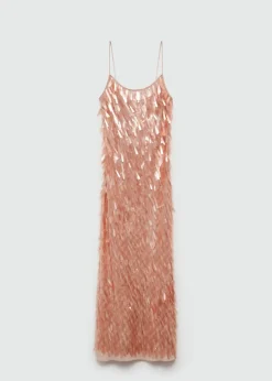 MANGO Sukienki I Kombinezony*Wydekoltowana sukienka z cekinami łezkami