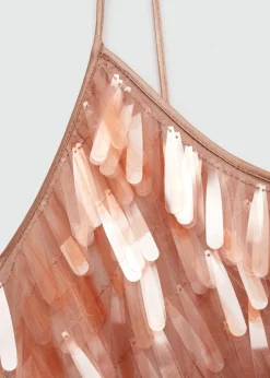 MANGO Sukienki I Kombinezony*Wydekoltowana sukienka z cekinami łezkami