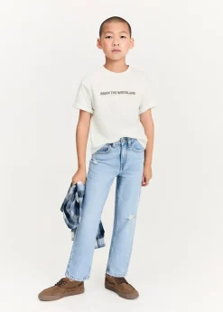 Dzieci MANGO Koszulki*Wzorzysta bawełniana koszulka