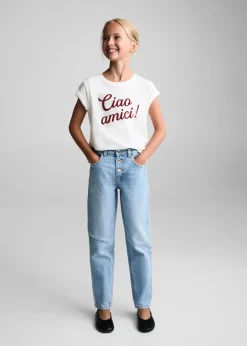 Dzieci MANGO Koszulki I Topy*Wzorzysta bawełniana koszulka