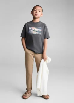 Dzieci MANGO Koszulki*Wzorzysta bawełniana koszulka